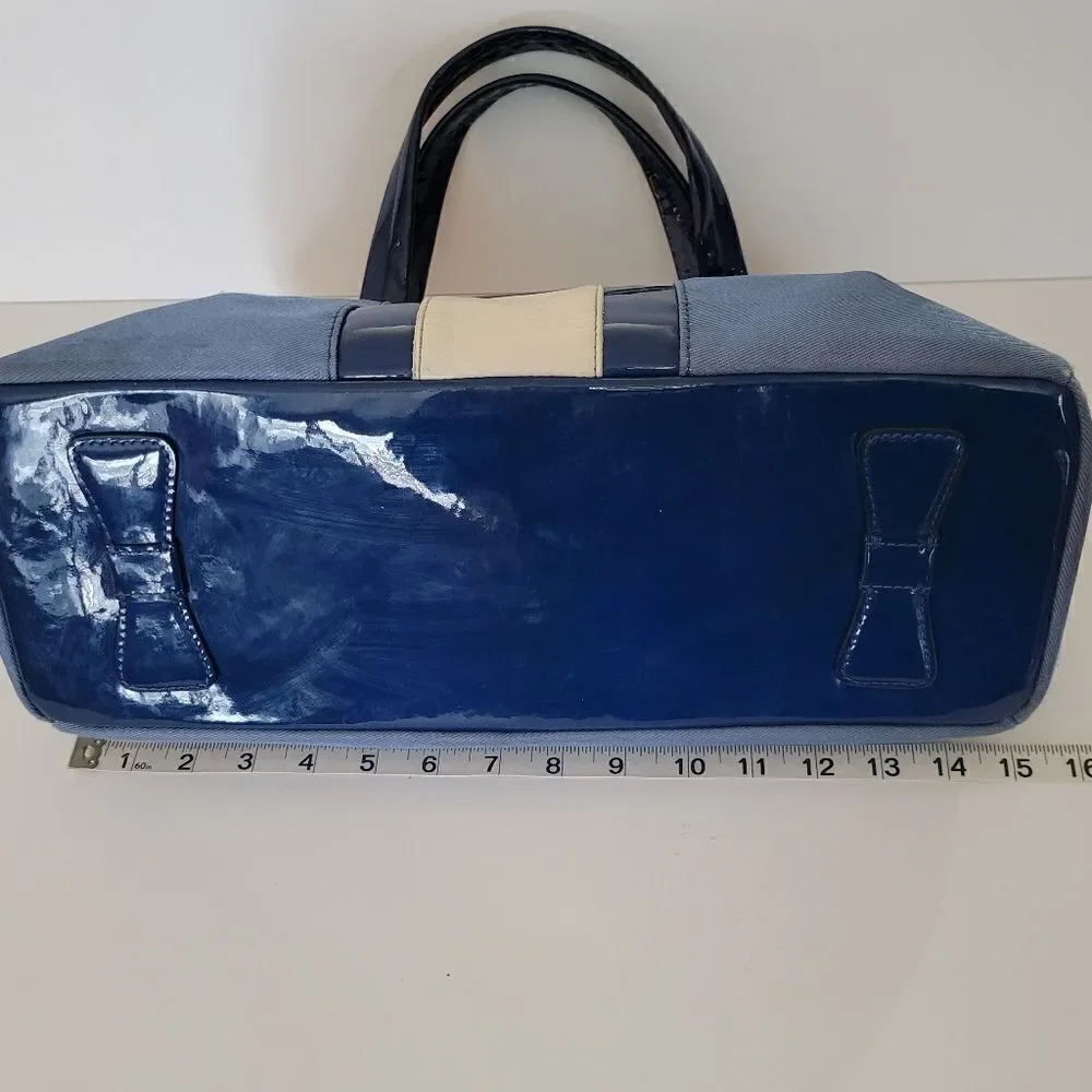 My Flat In London Ashby Small Handheld Blue Satchel